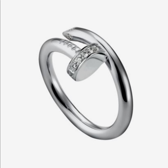 18k Gold Diamond Encrusted Nail Band Ring - Picture 4 of 6